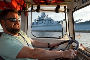 Whose idea was it to let me drive the duck boat? (Photo credit: Bryan Richards)