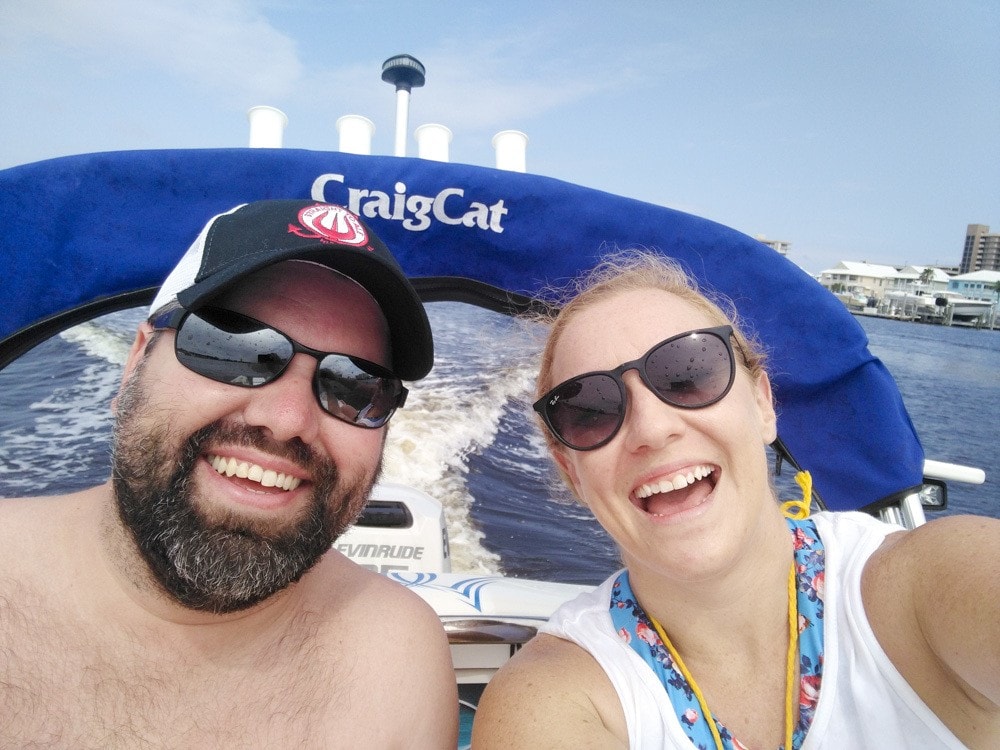 Tearing up waves on a cat boat (Photo credit: Bryan Richards)