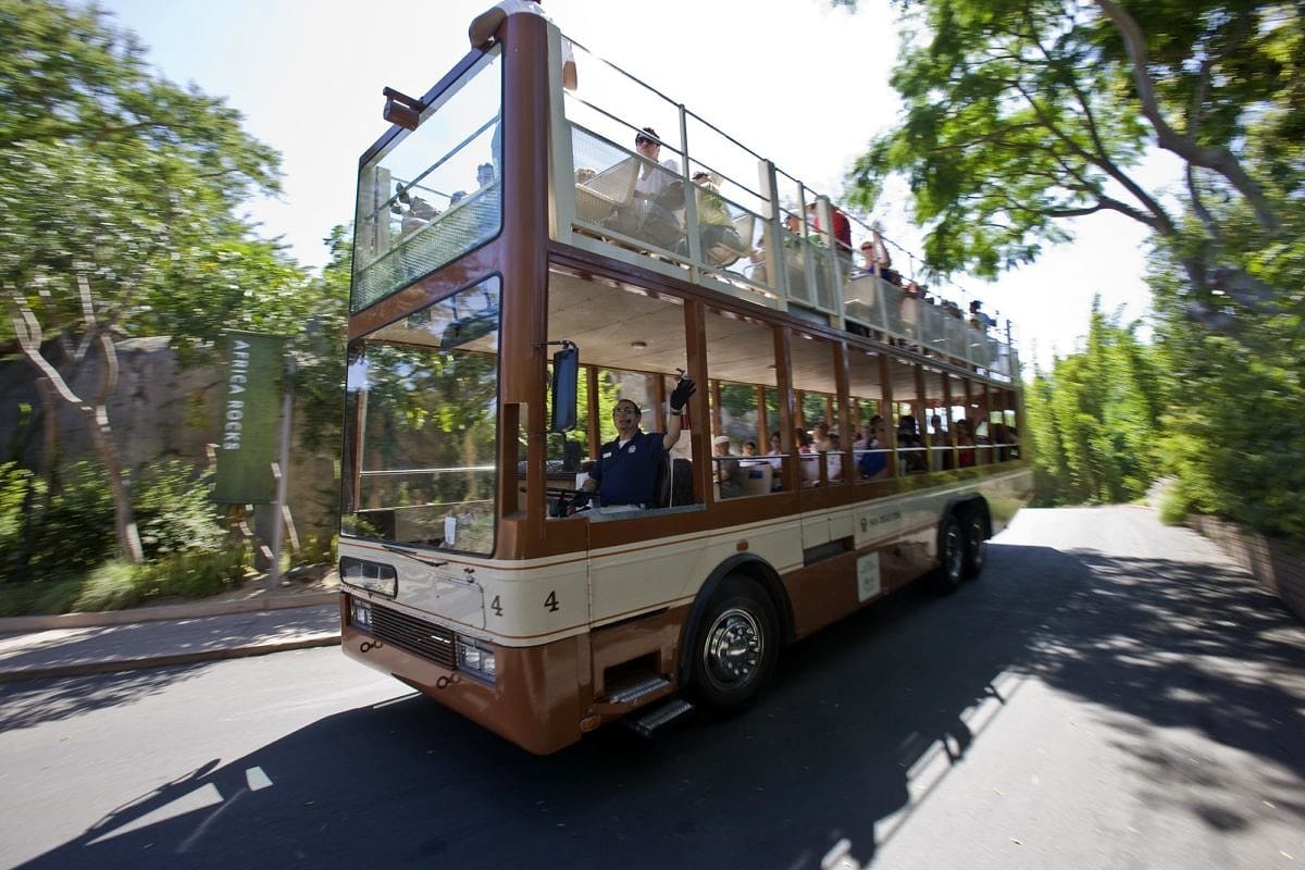 Double-decker bus tour at San Diego Zoo