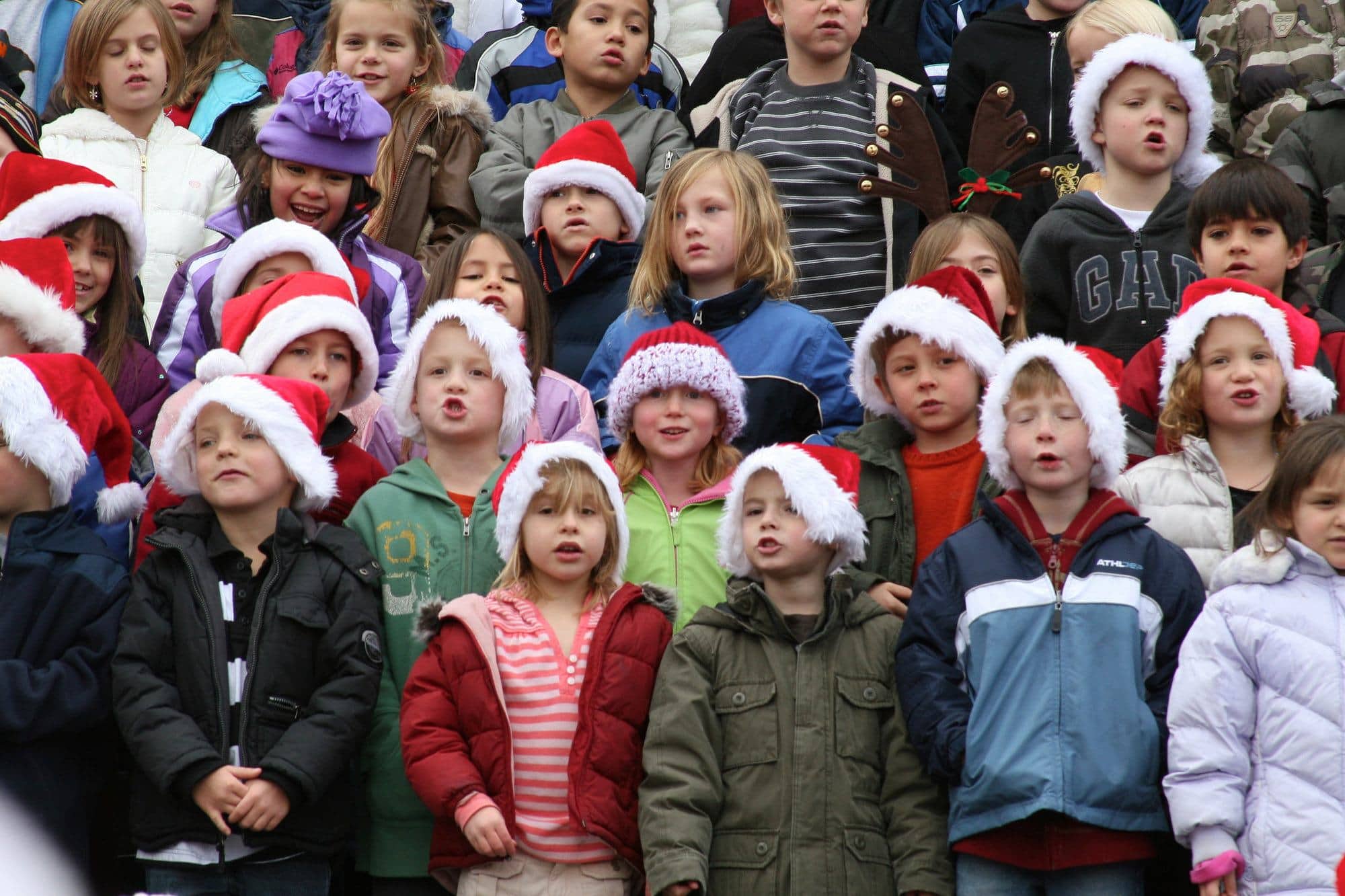 Children singing Christmas carols in Courthouse Square in Arizona's Christmas City 