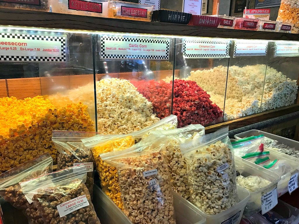 Flavored popcorn at Treat Center on Courthouse Square in Prescott 