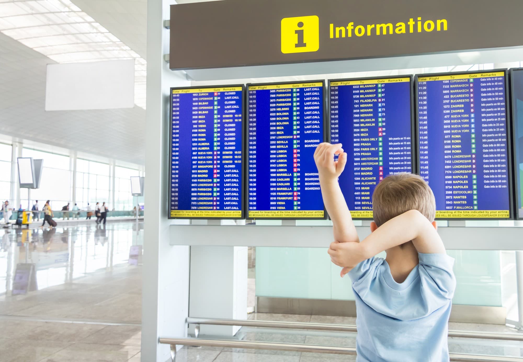 Arrive early at the airport when traveling with kids