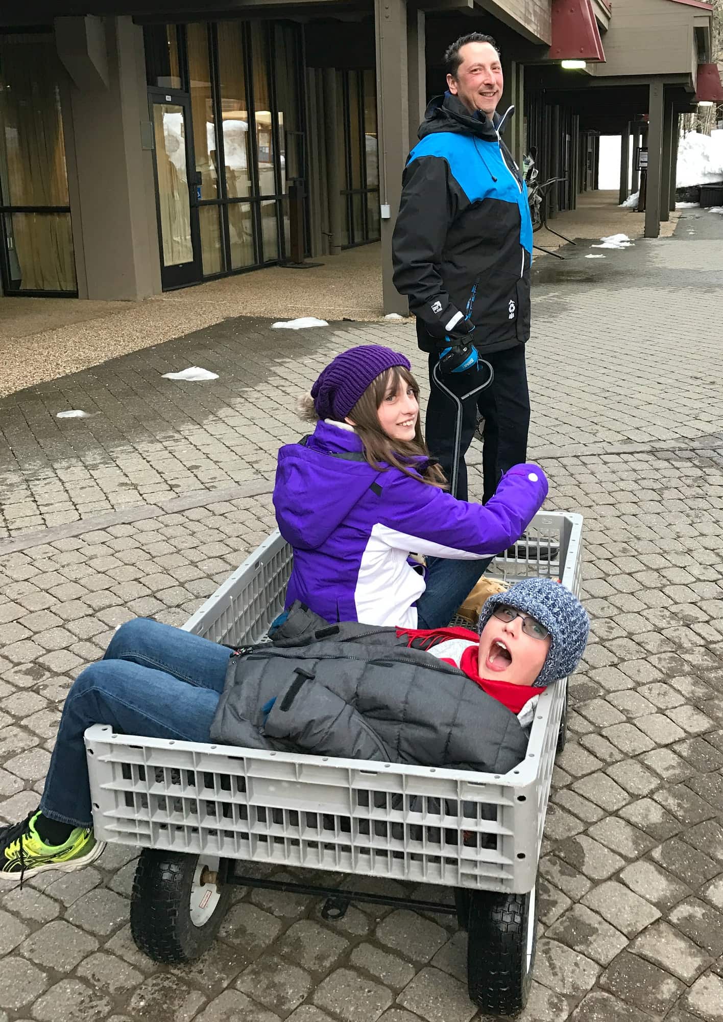 Love the complimentary carts at Northstar for transporting skis and...other stuff! 