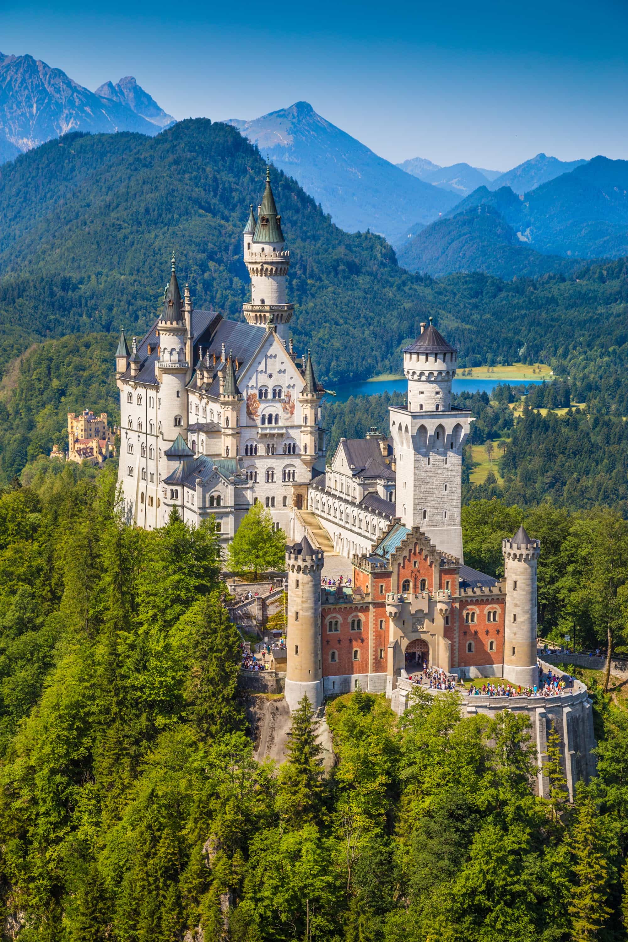 The world-famous Neuschwanstein Castle, the nineteenth-century Romanesque Revival palace built for King Ludwig II 