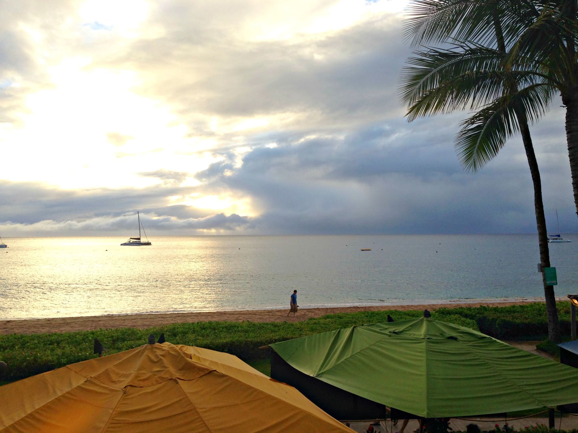 View of Kaanapali Beach from Hula Grill at Whaler's Village ~ Kaanapali, Maui with kids