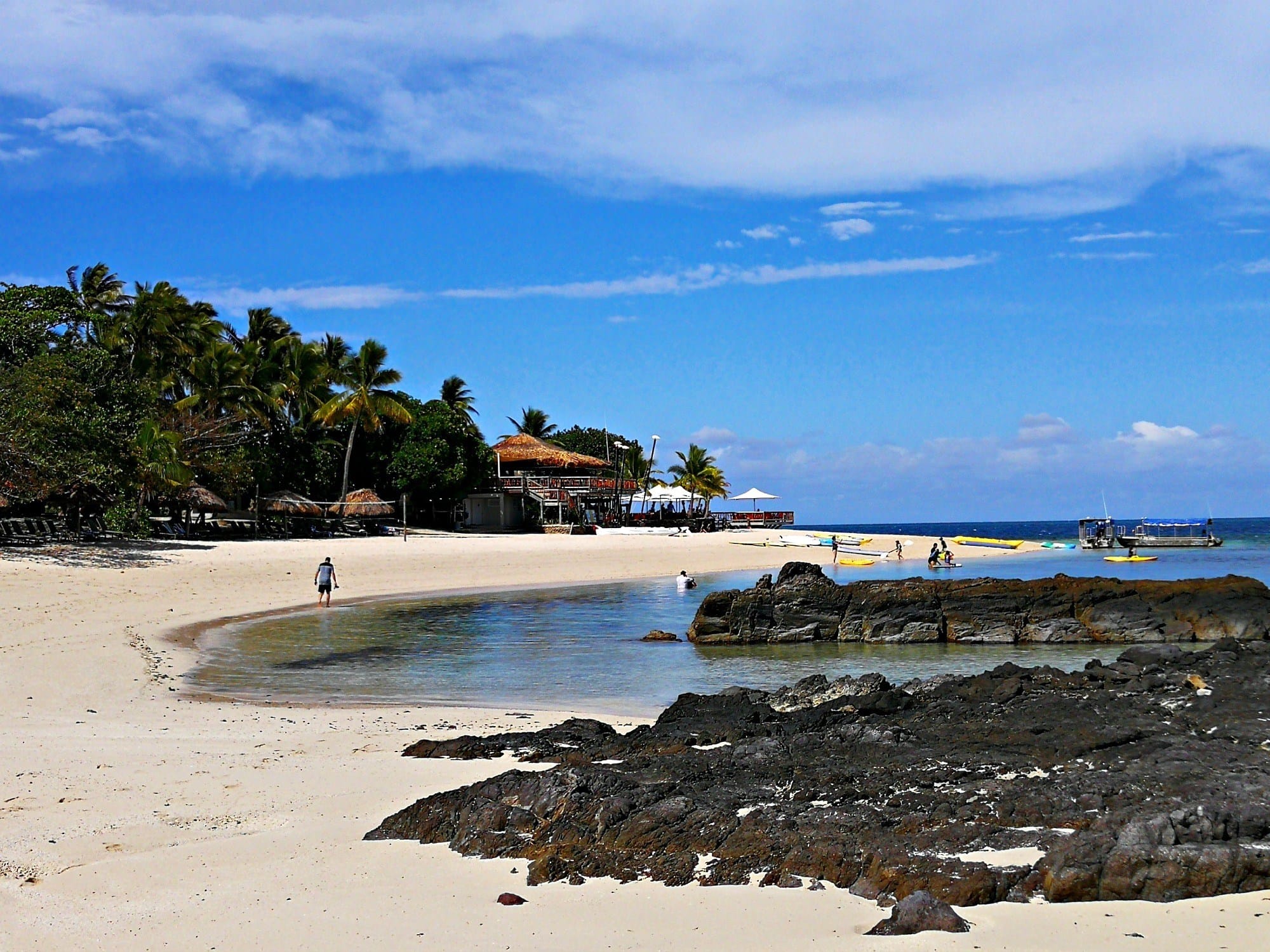 Castaway Island beach in Fiji with kids