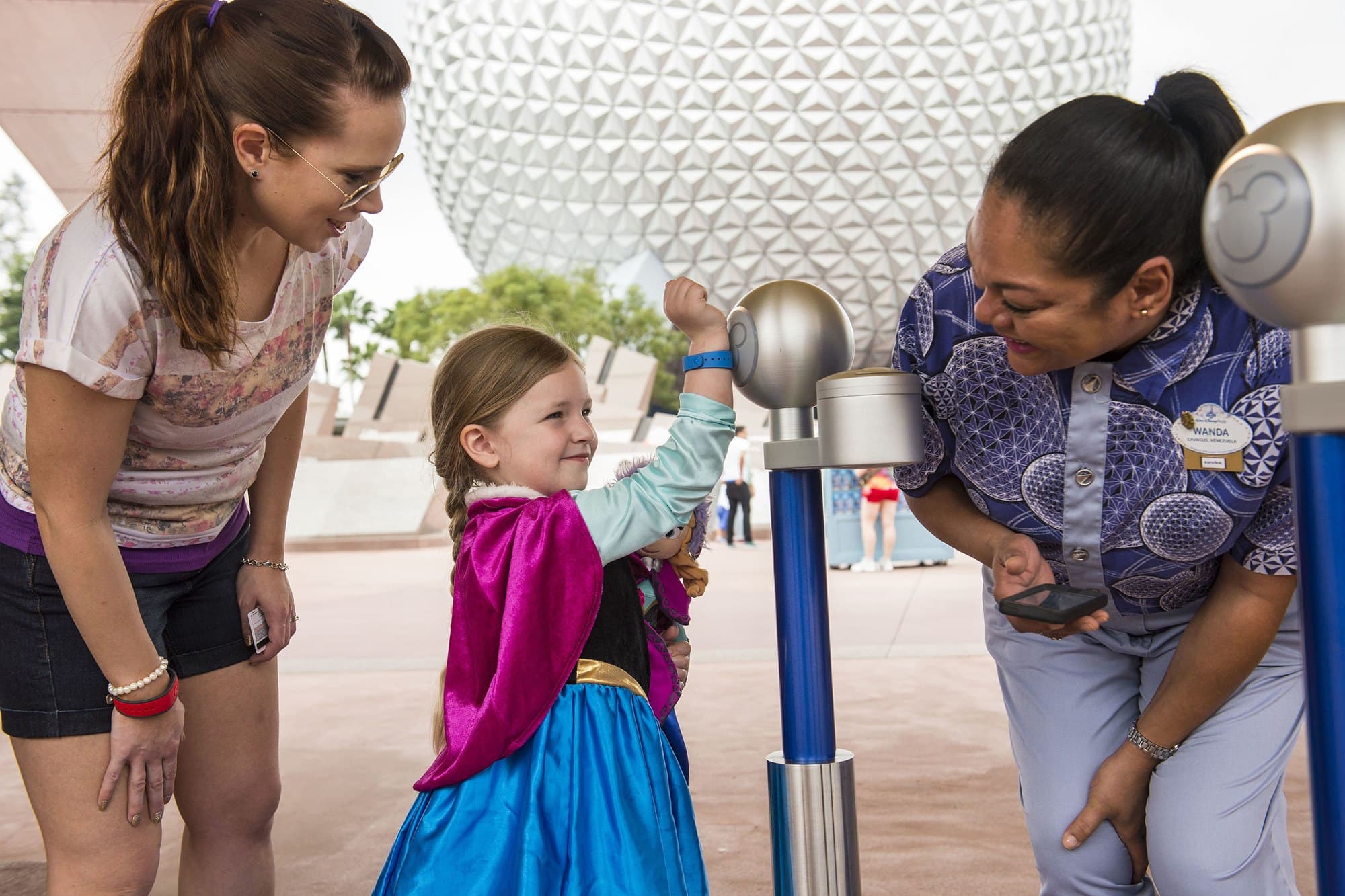 MagicBands are used for park entry and FastPass+ and more at EPCOT with kids