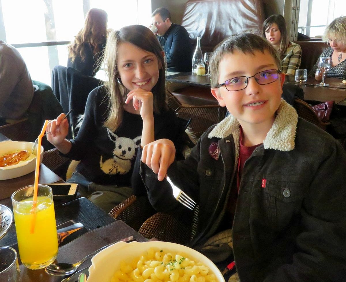 Lunch at 58 Tour Eiffel inside the Eiffel Tower in Paris with kids