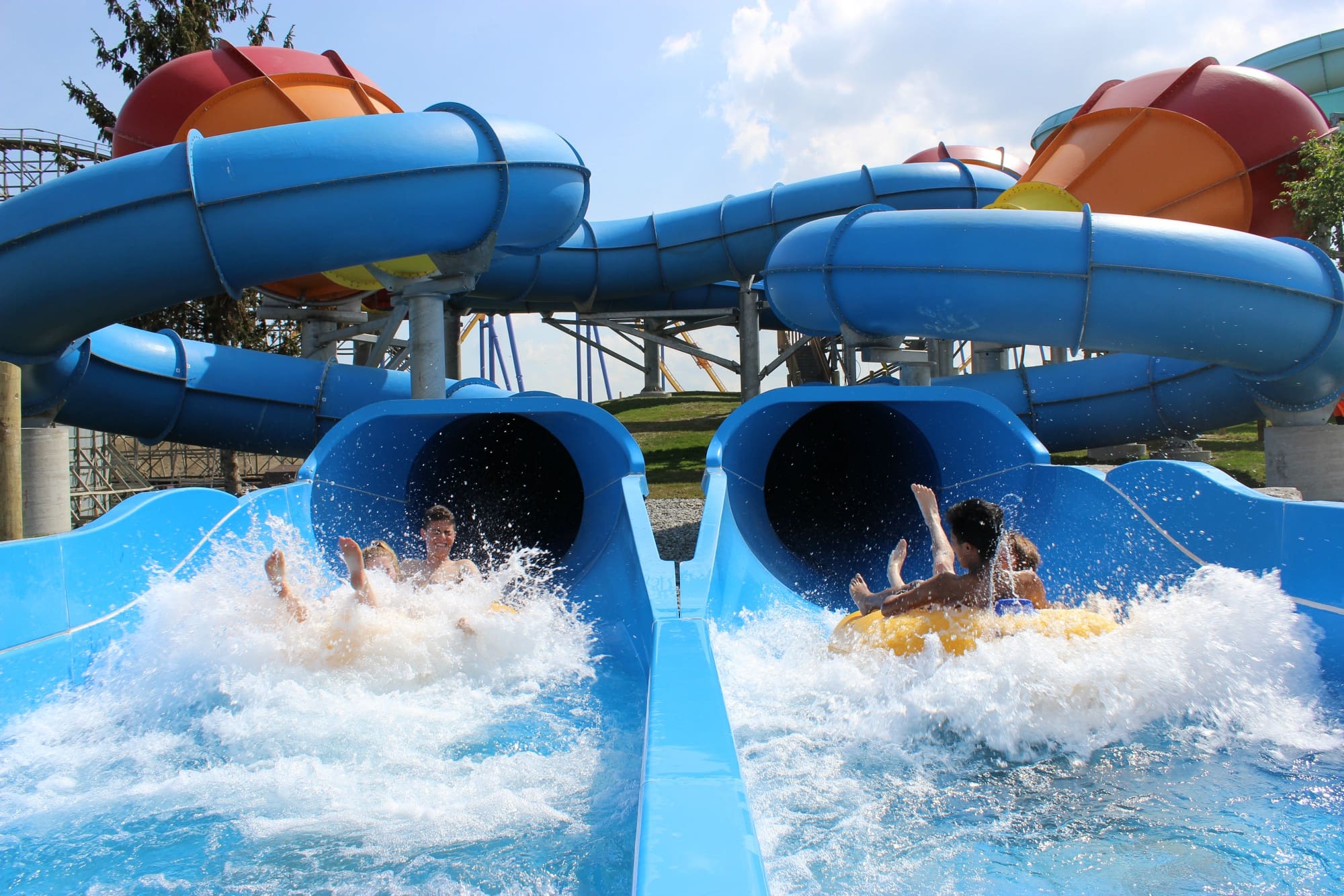 Waterslides at Splash Works Water Park at Canada's Wonderland