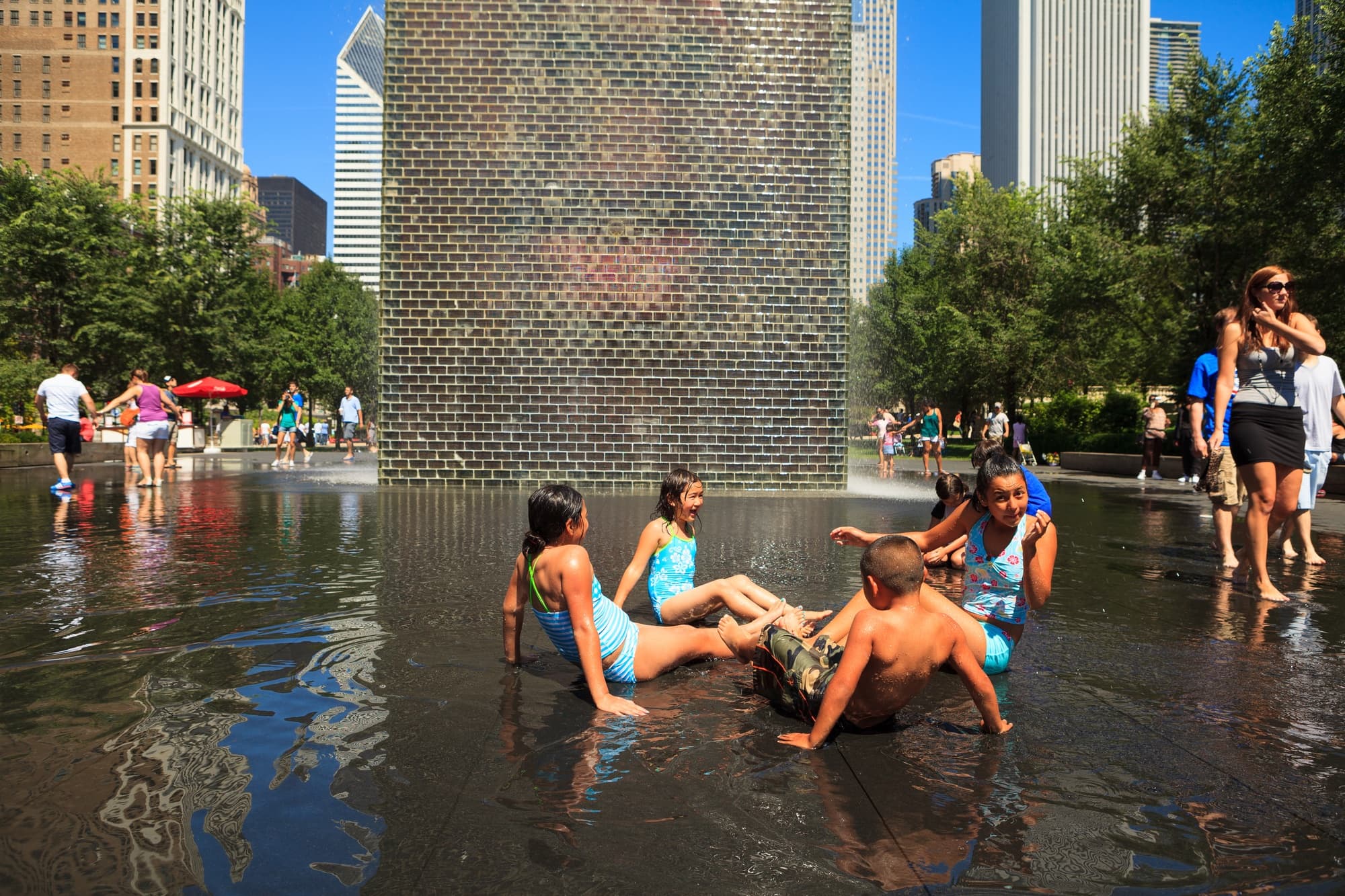 Children love the Crown Fountain in Millennium Park 