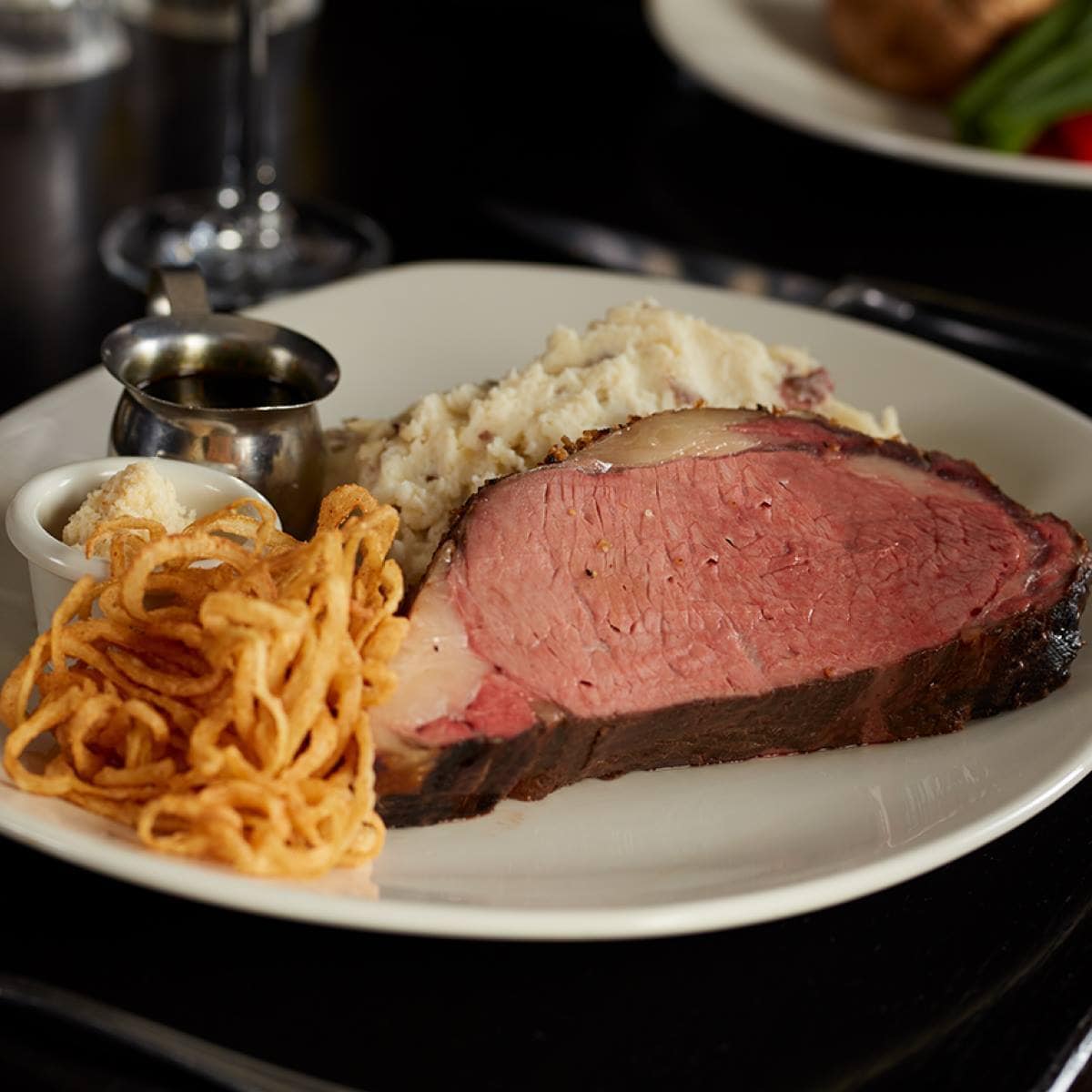 Hearty dishes like prime rib reign supreme at the Keg Steakhouse in Banff