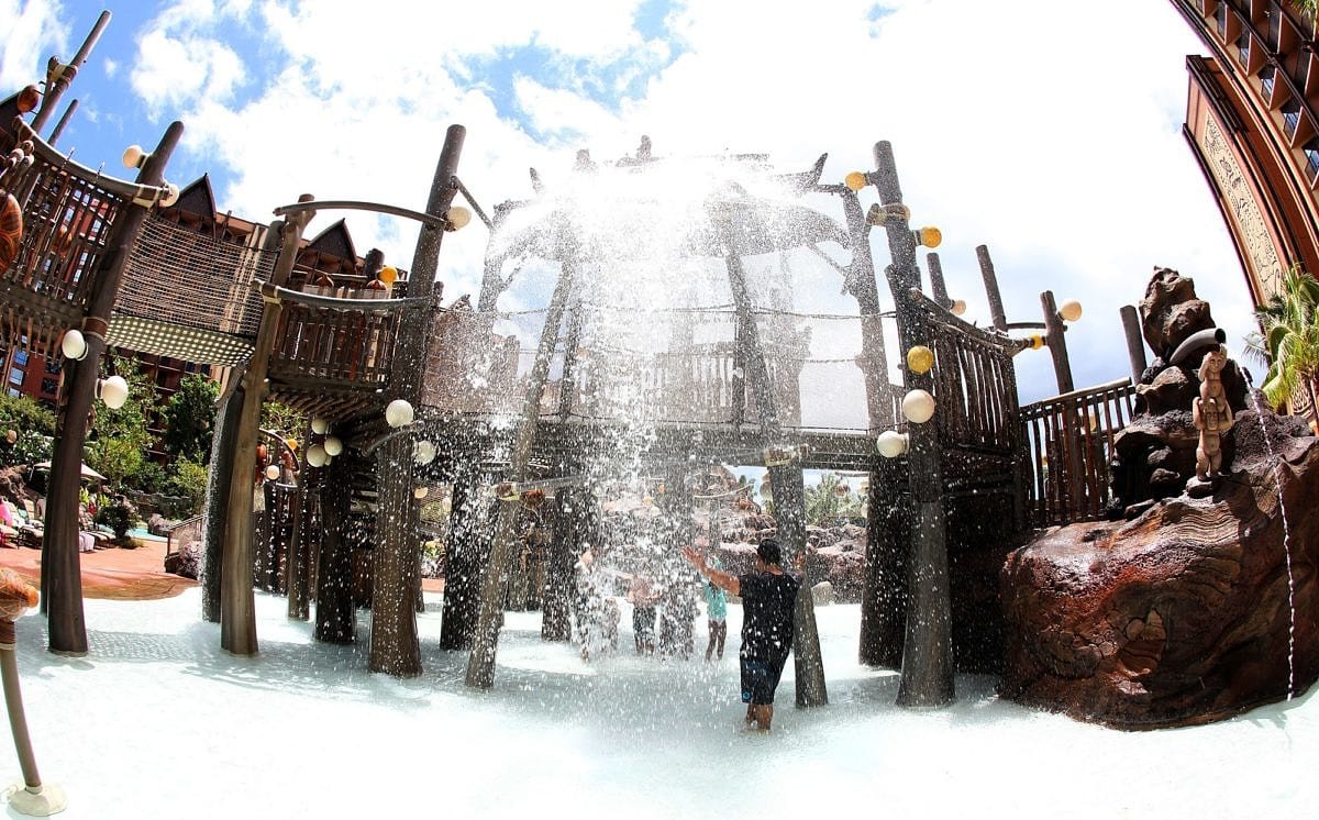 Menehune Bridge is a joyous water play structure at Disney Aulani