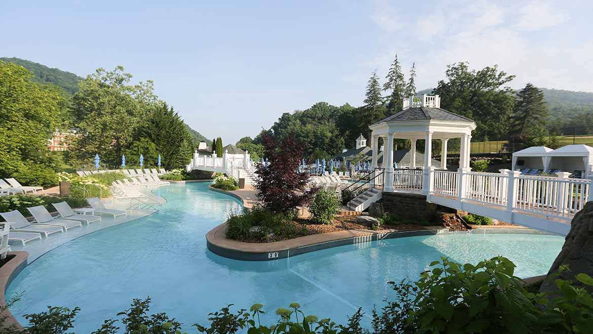 Lazy river at Omni Homestead Resort in Hot Springs, Virginia 