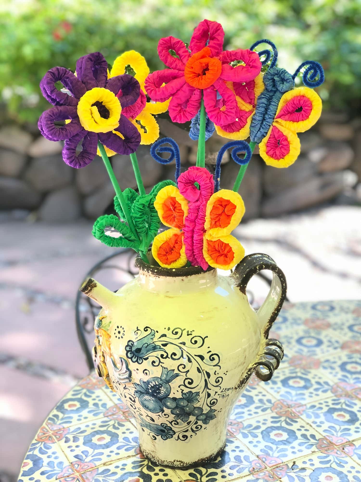 The beautiful flowers my kids made at Centro Mexicano de Lengua y Cultura in San Miguel de Allende, Mexico