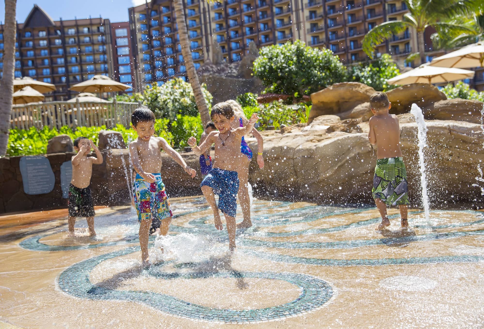 Keiki Cove at Disney Aulani splash area was created especially for young children