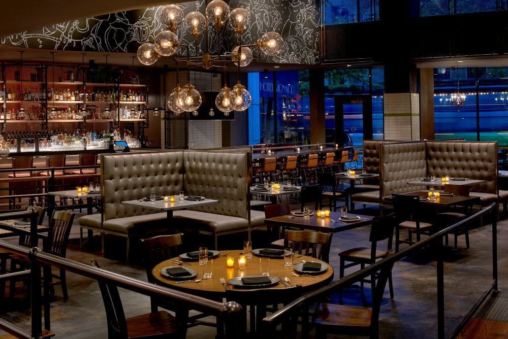 The hip Outlier restaurant at Kimpton Hotel Monaco Seattle