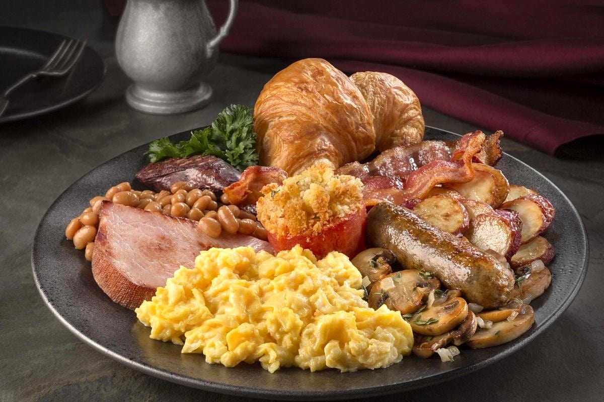 Traditional English breakfast at the Three Broomsticks at Universal Studios Hollywood