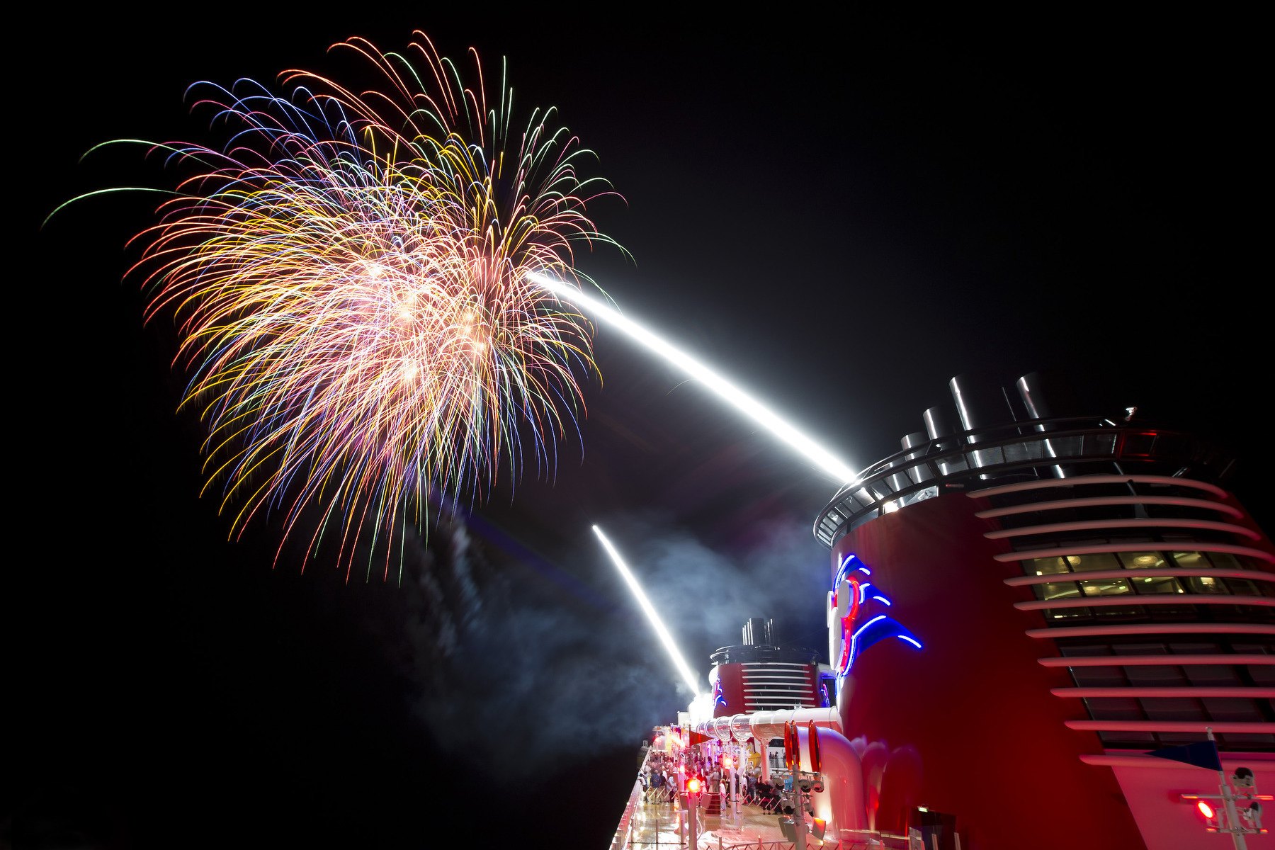 Disney is the only cruise line to offer fireworks at sea