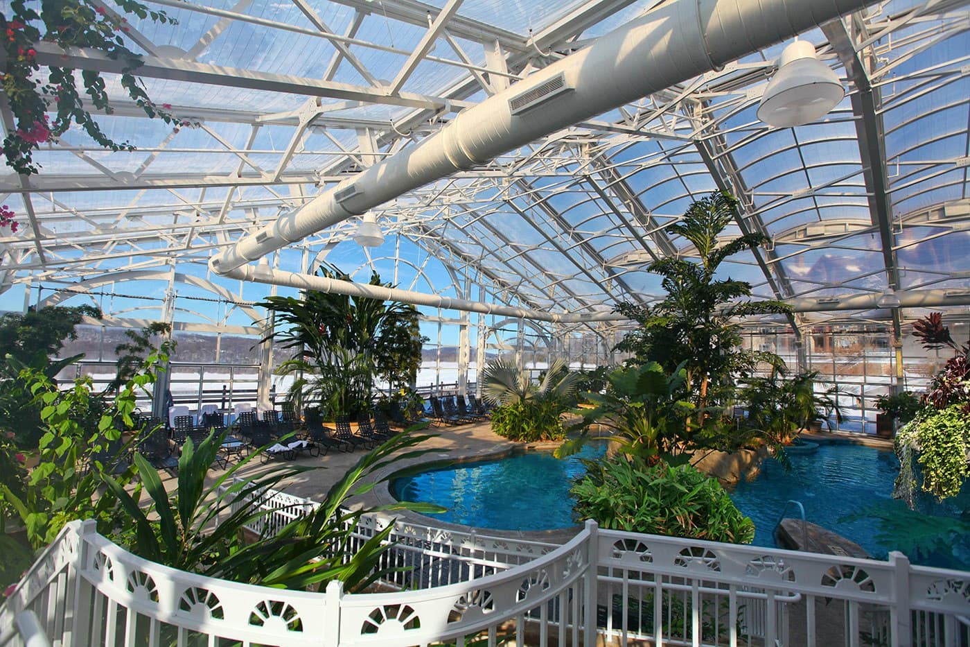 Indoor hotel pool at the Grand Cascades Lodge in Northern New Jersey 