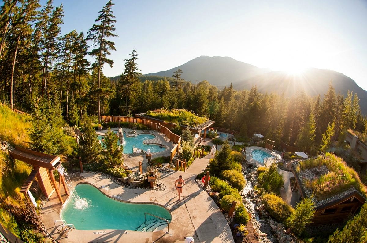 Scandinave Spa Whistler in summer in Canada