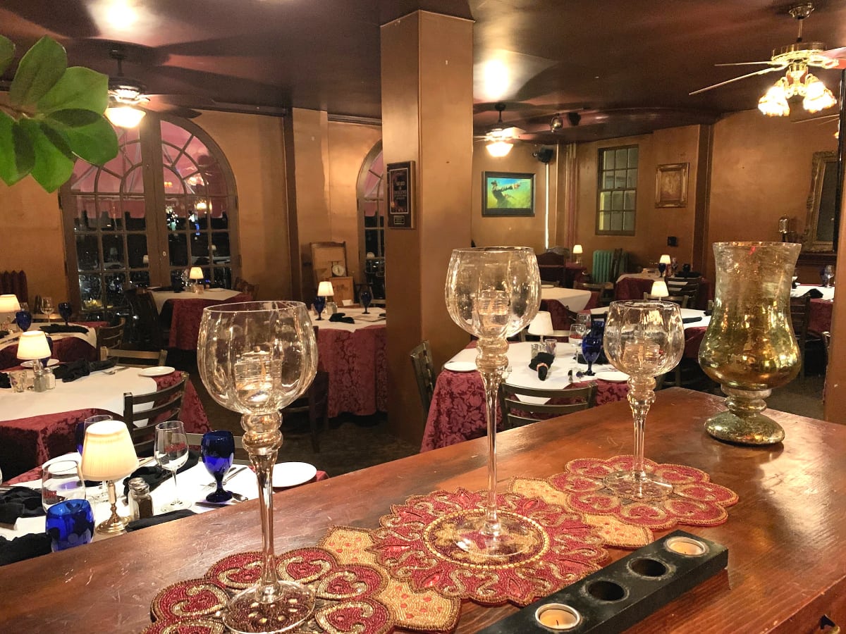 Dinner club feel at Asylum Restaurant in Jerome, Arizona