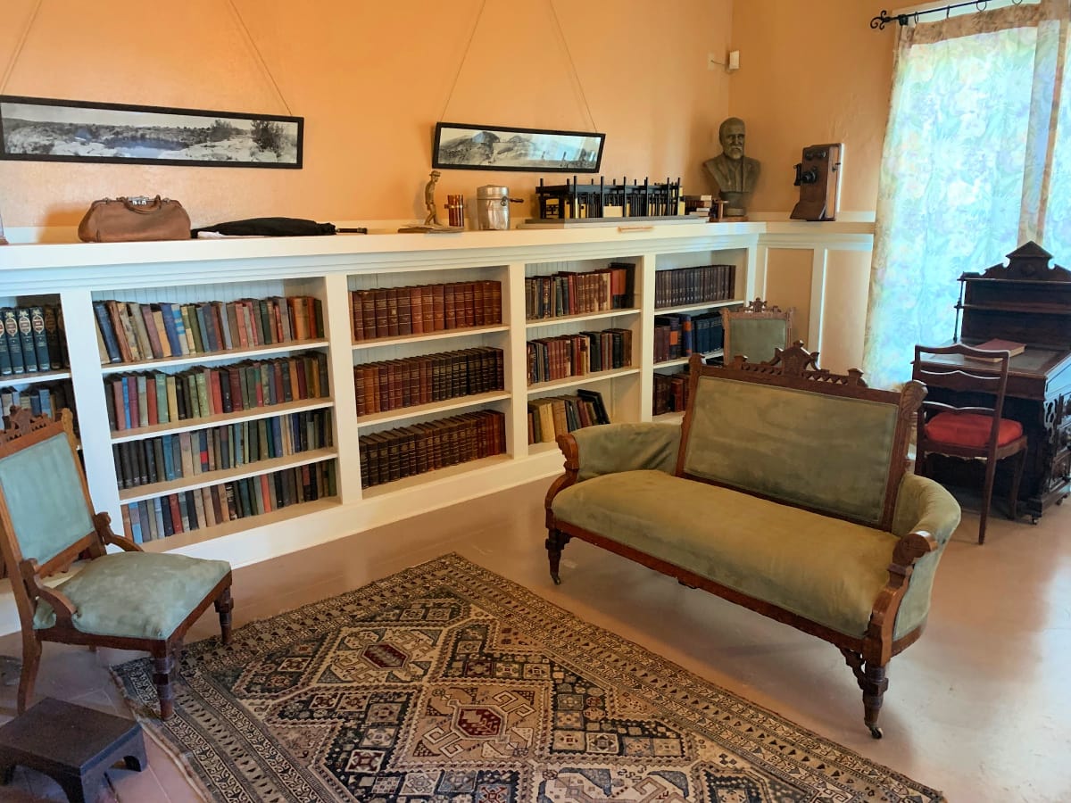 The Douglas Library is the only room in the Douglas Mansion that has been restored as a period room in Jerome, AZ