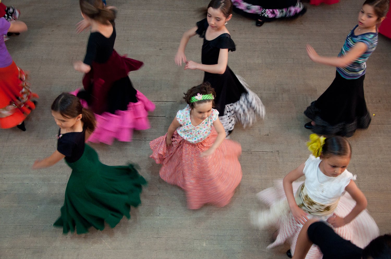 Children performing flamenco at the National Institute of Flamenco 