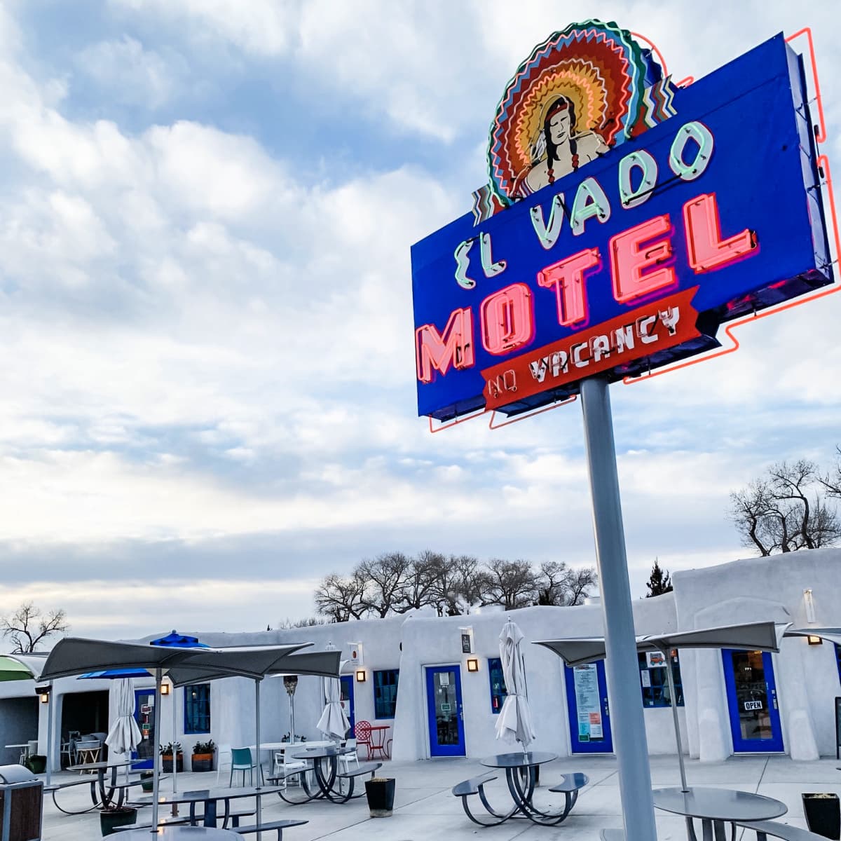 Dig the retro vibes at El Vado Motel in Albuquerque with children