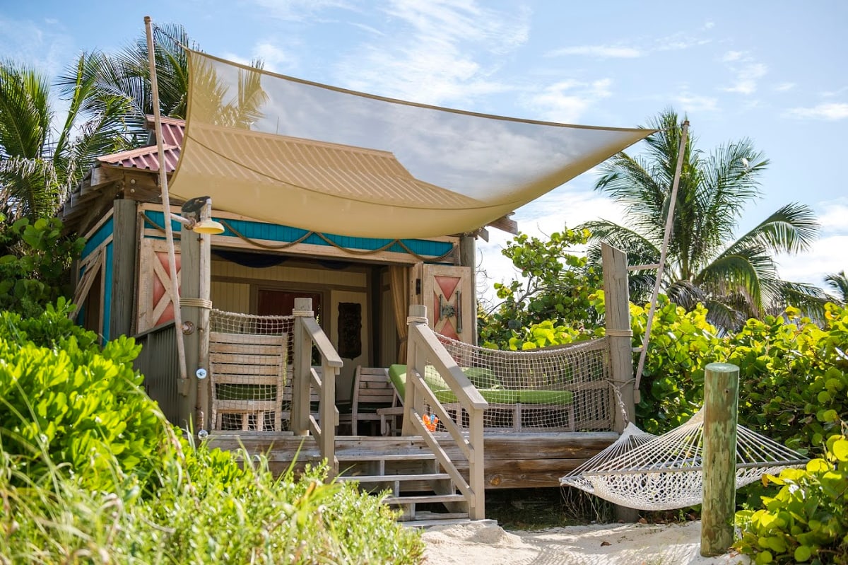 Rent a beach cabana as a special treat on Castaway Cay