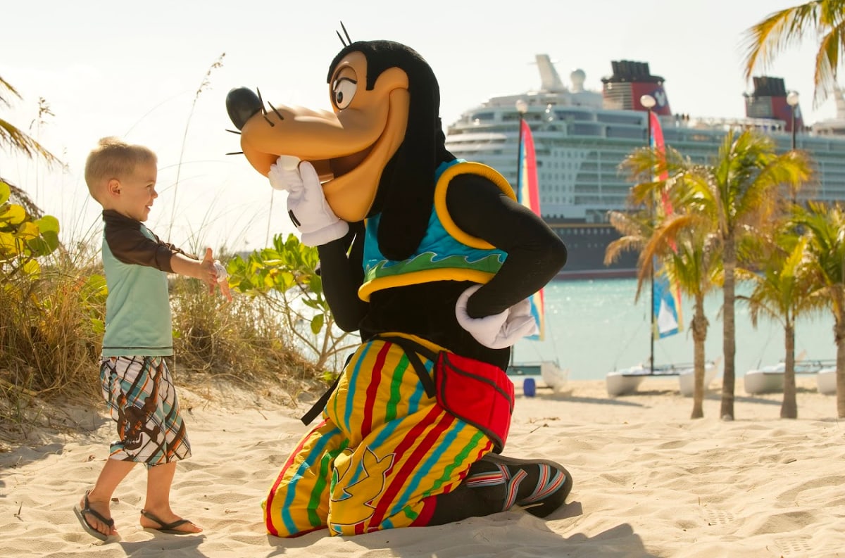 You just might get a hug from Goofy or other characters on Castaway Cay