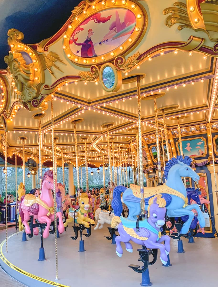 Fantasia Carousel at Disneyland Shanghai with children