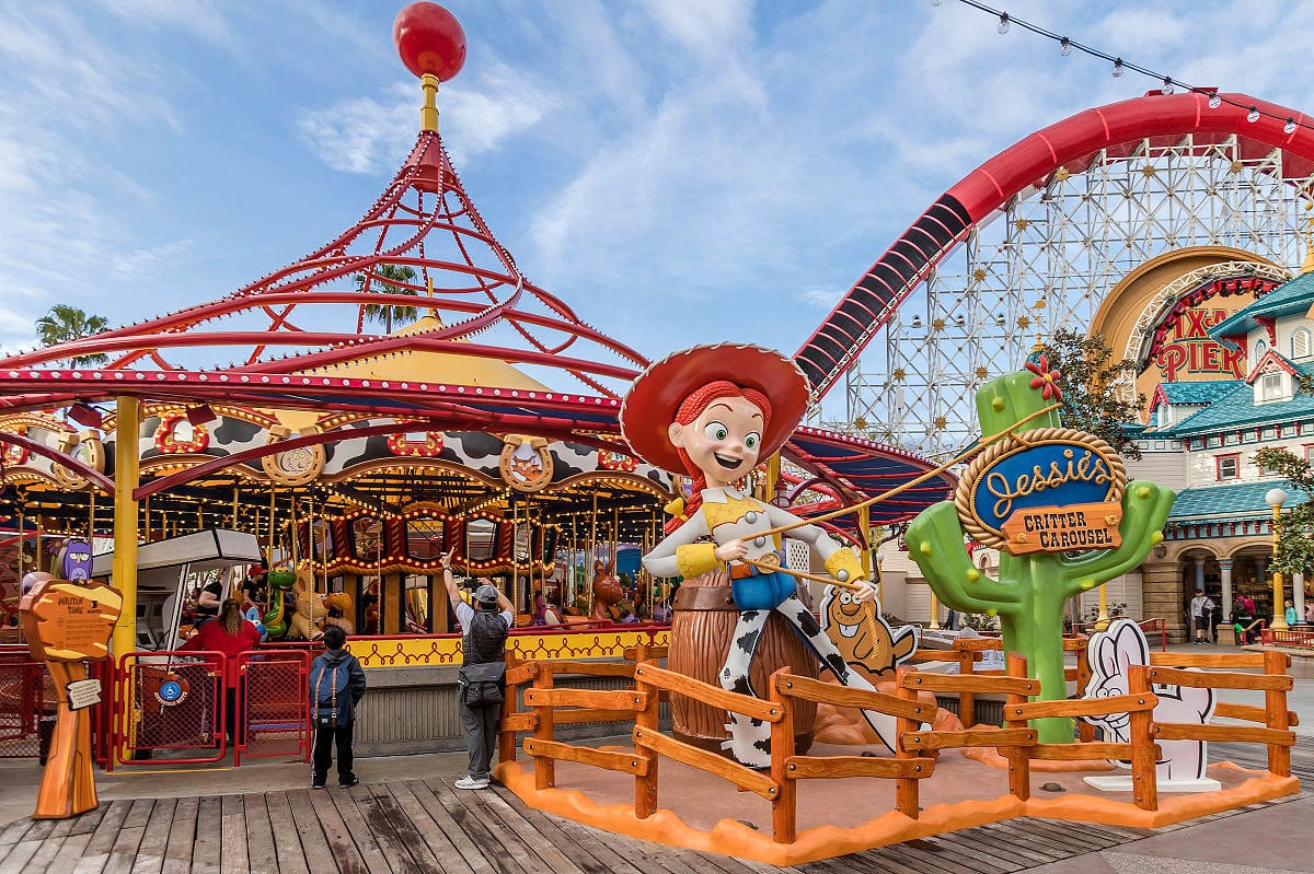 Jessie’s Critter Carousel in Pixar Pier in Disney California Adventure