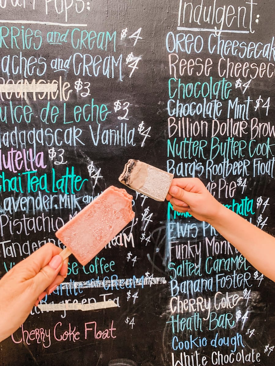 Handmade popsicles at Pop Brothers in Ocean Springs, Mississippi with kids