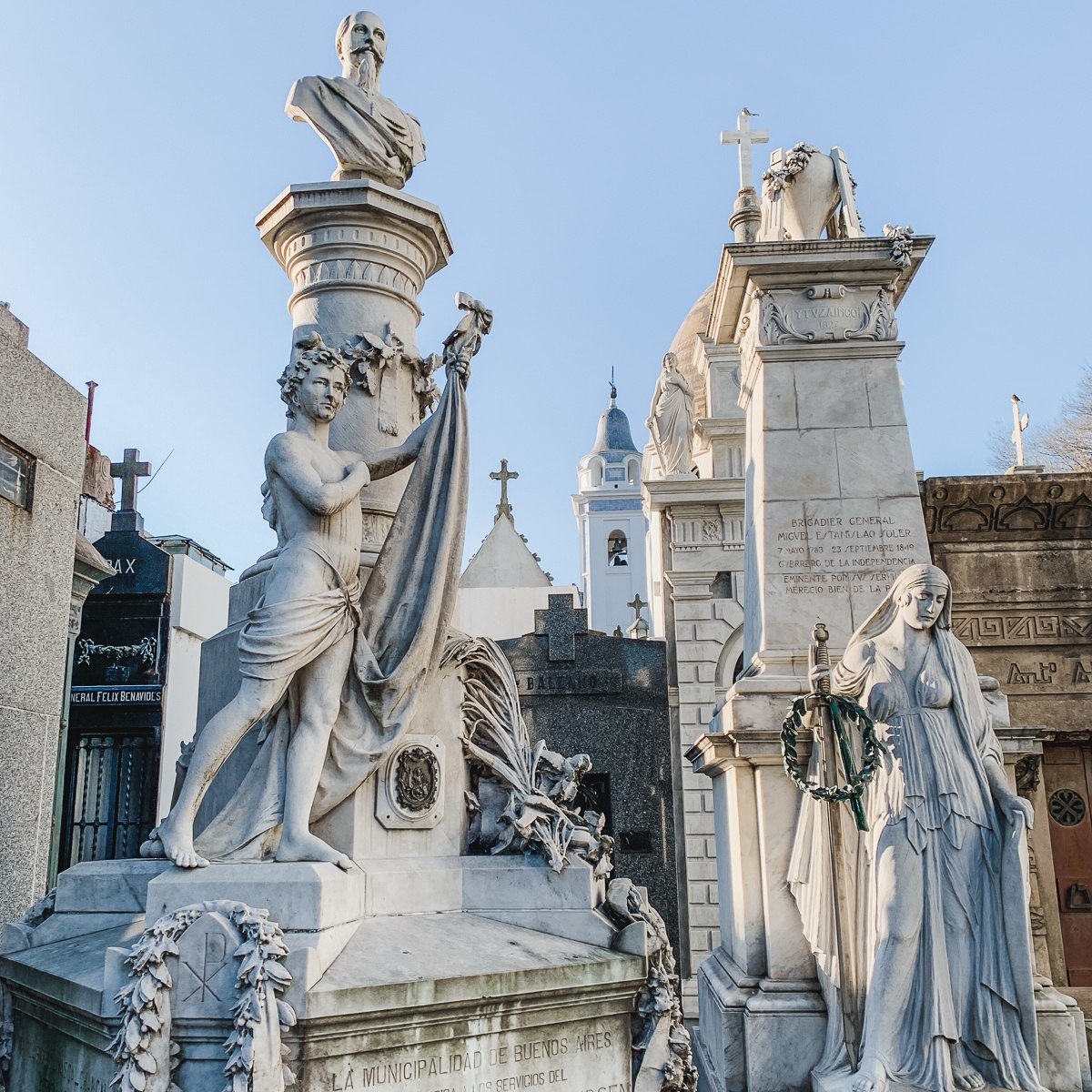 Statues at Recoleta Cemetery