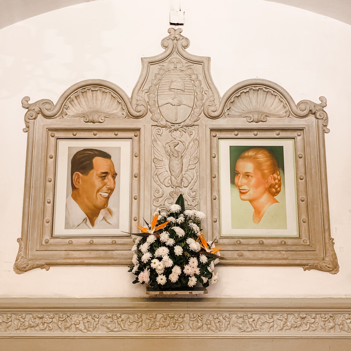 Portraits of Juan and Evita Perón at Museo Evita