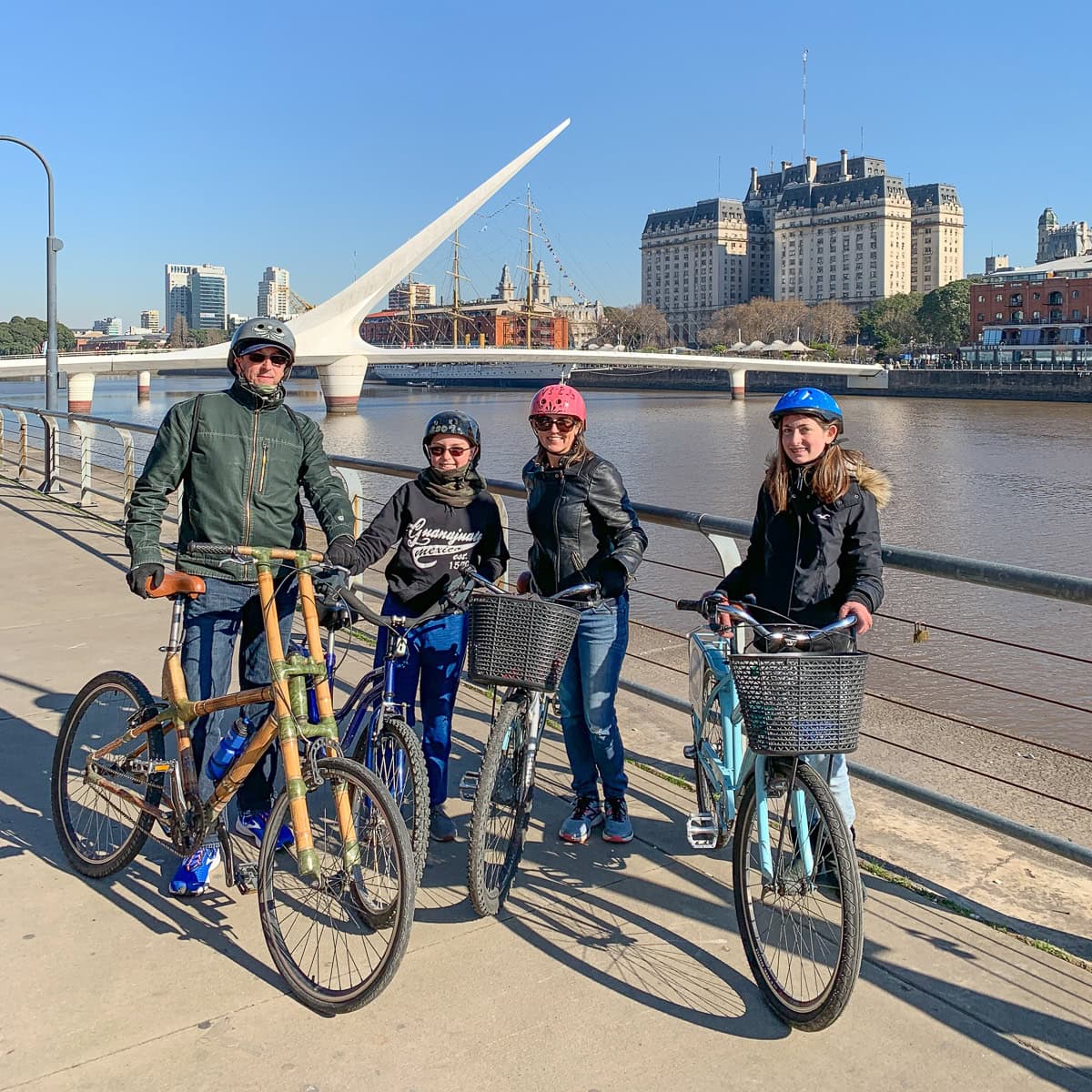 Family bicycle tour of Buenos Aires with teen and tween