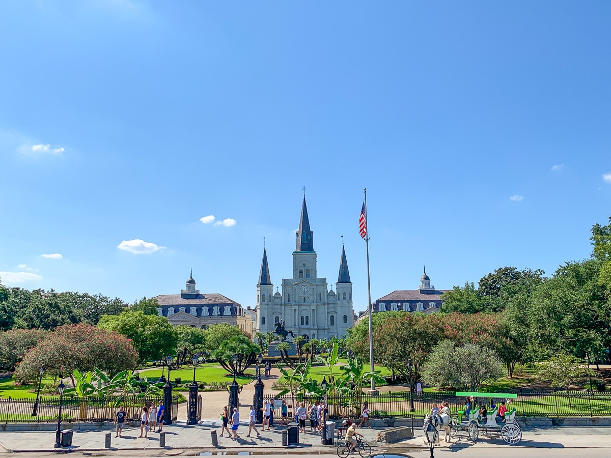 Jackson Square with St. Louis Cathedral in the distance