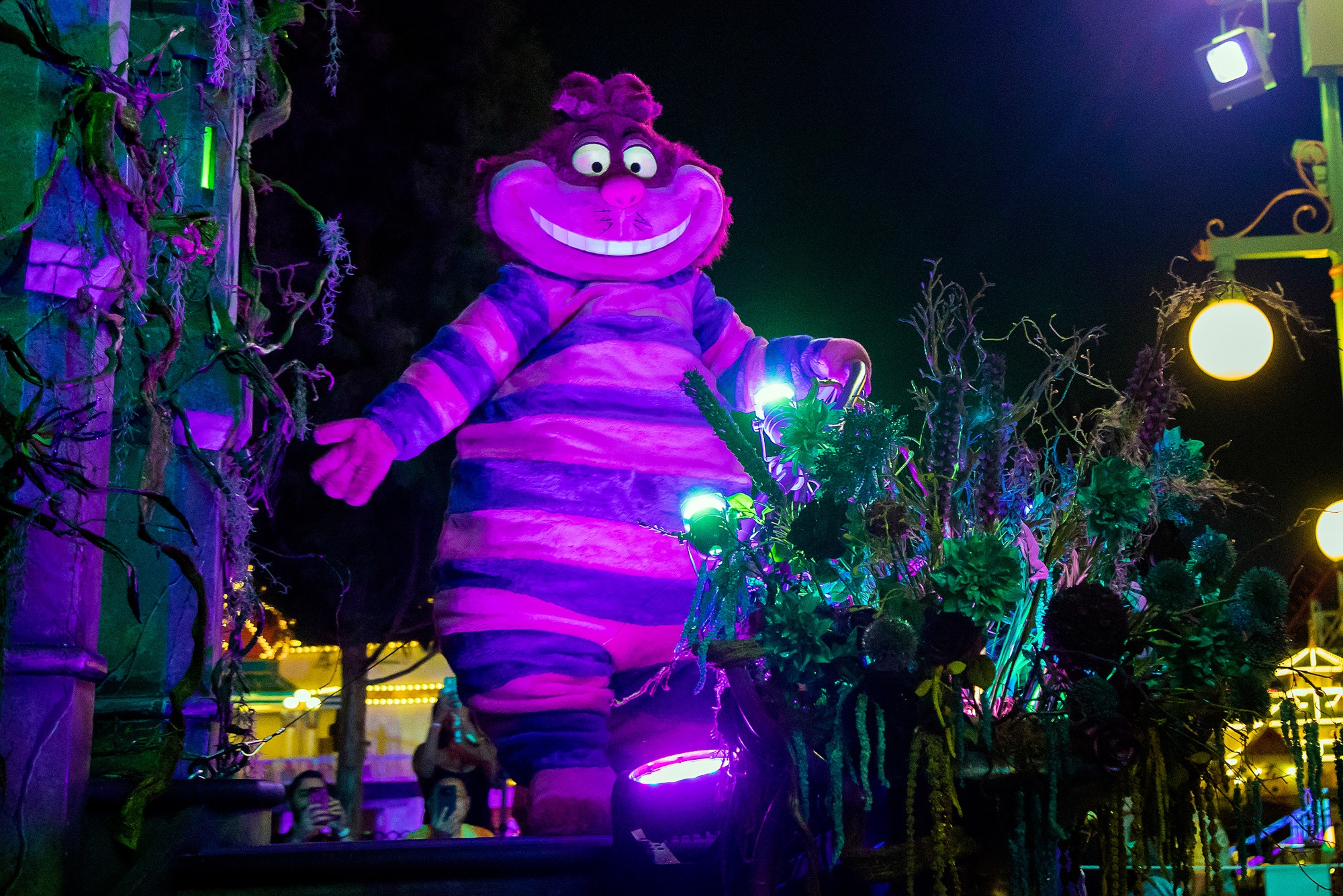 Cheshire Cat in Frightfully Fun Parade at Halloween at Disneyland