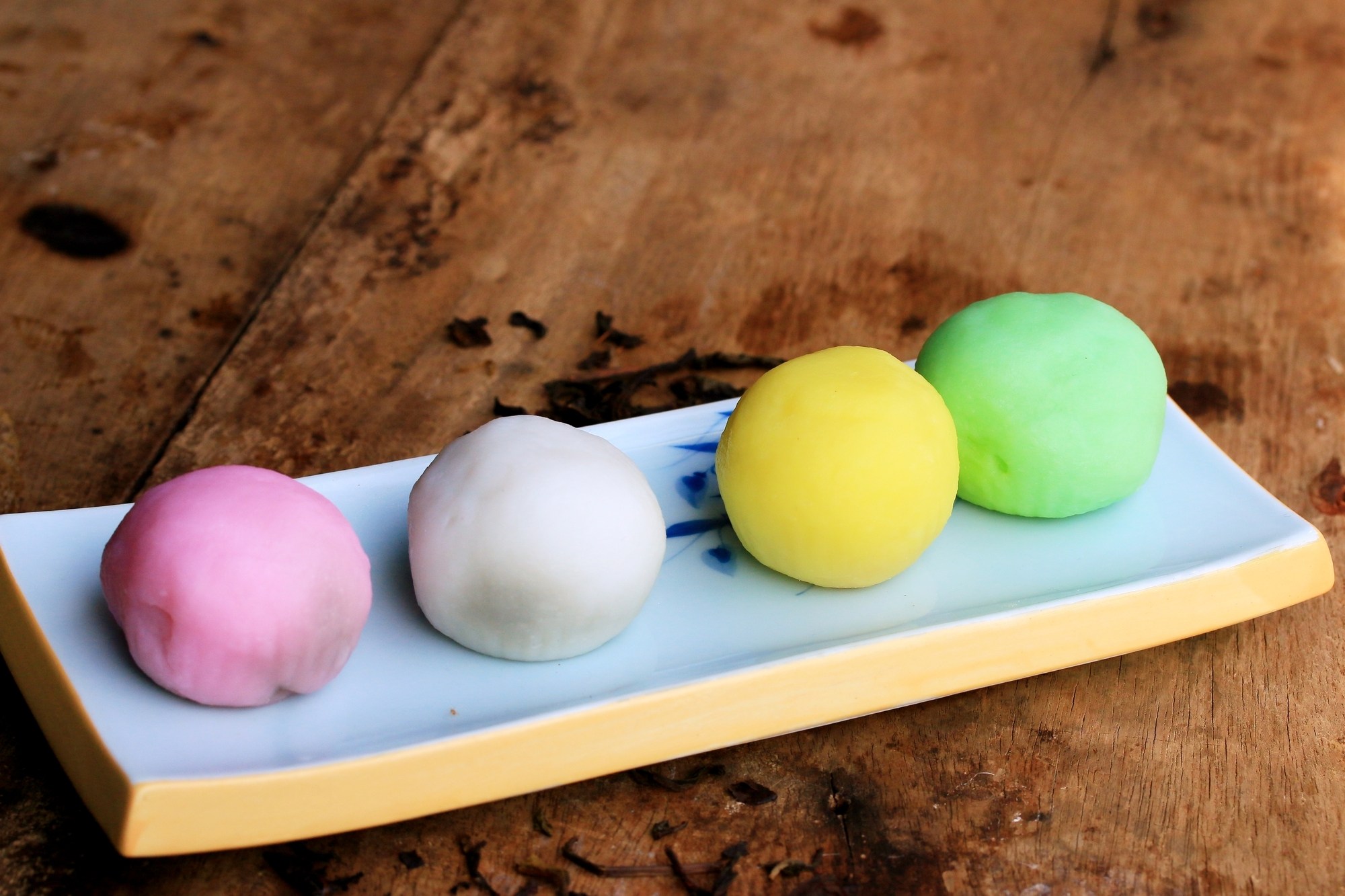 Colorful mochi dessert in Japan