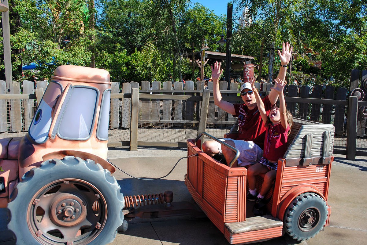Mater's Junkyard Jamboree at Disneyland with kids