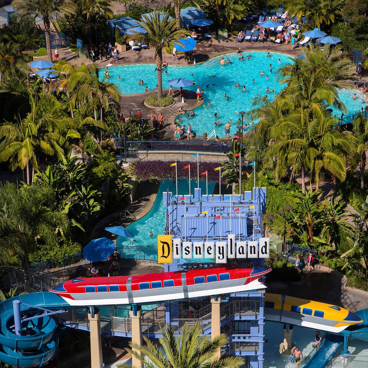 Disneyland Hotel pool and waterslides