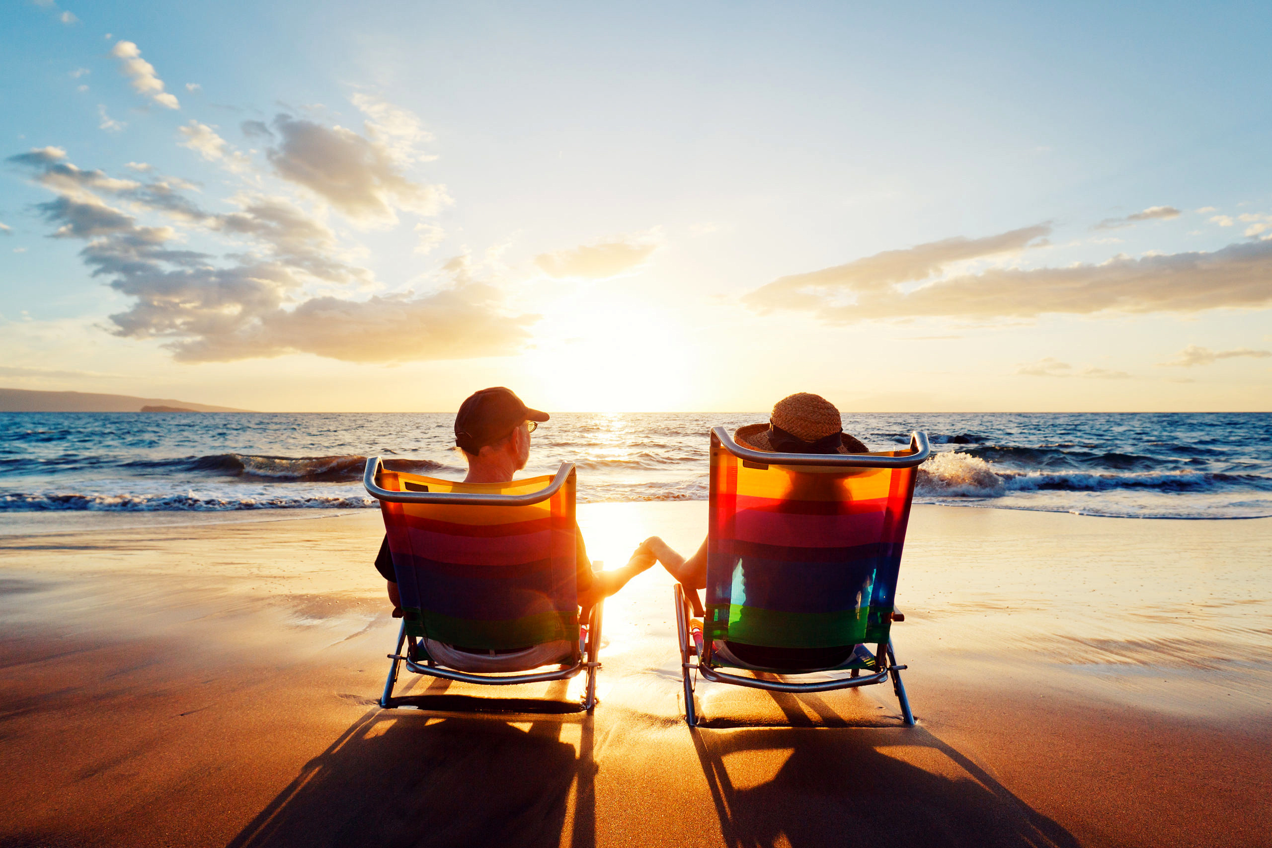 Couple on romantic beach getaway