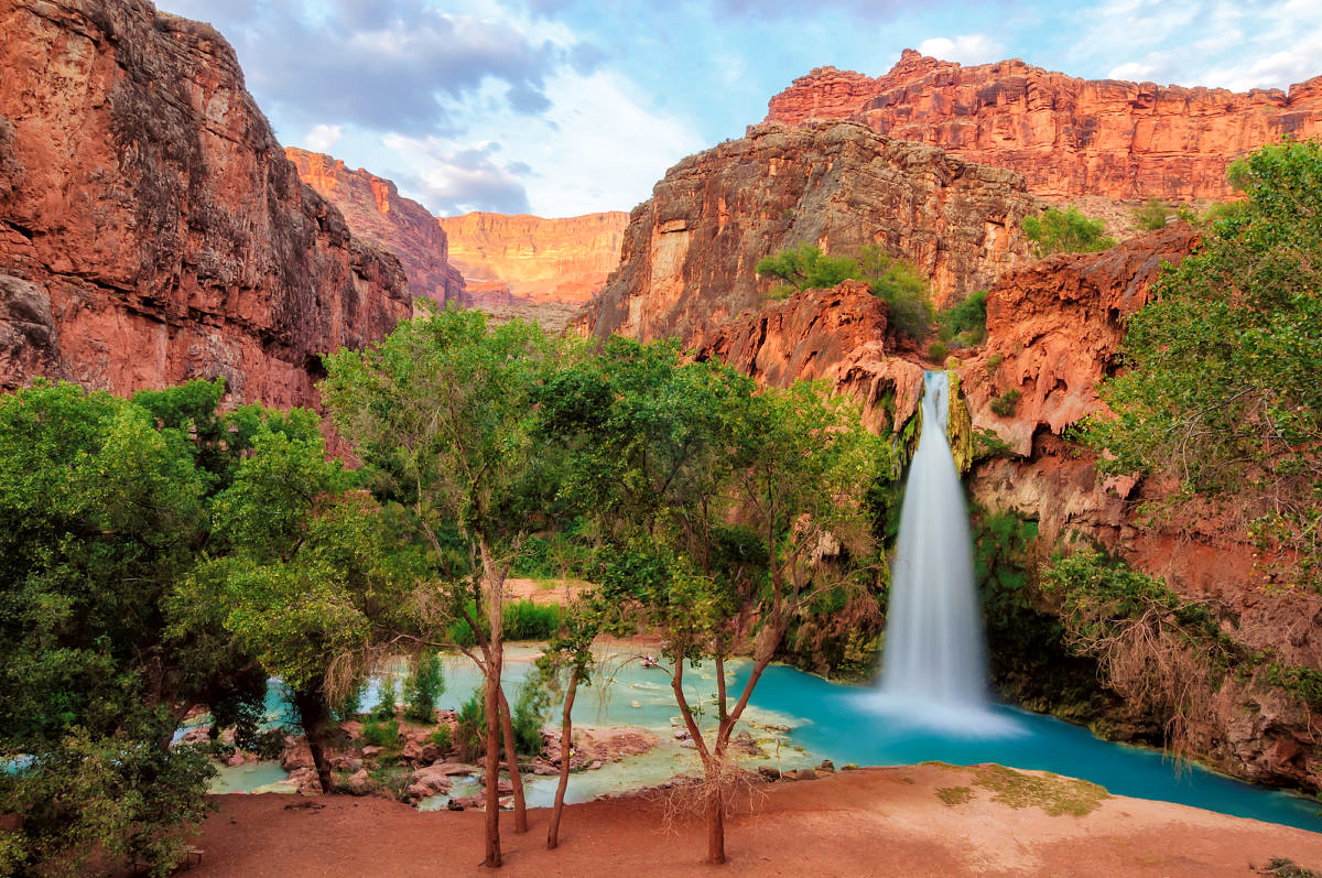 Havasu Falls on the Havasupai Native American Reservation in the Grand Canyon