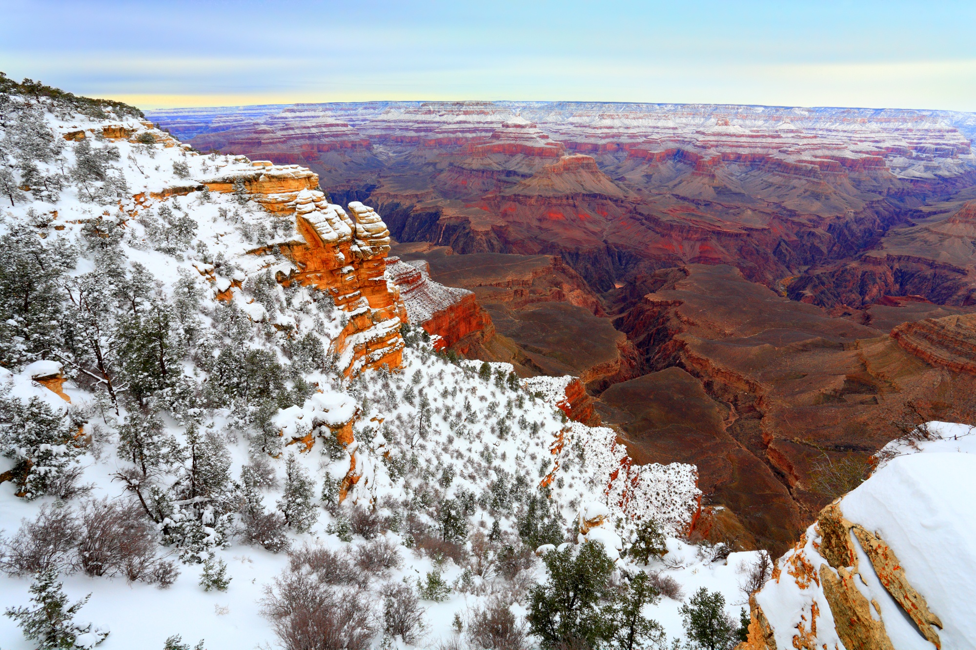 Snow at the Grand Canyon in winter