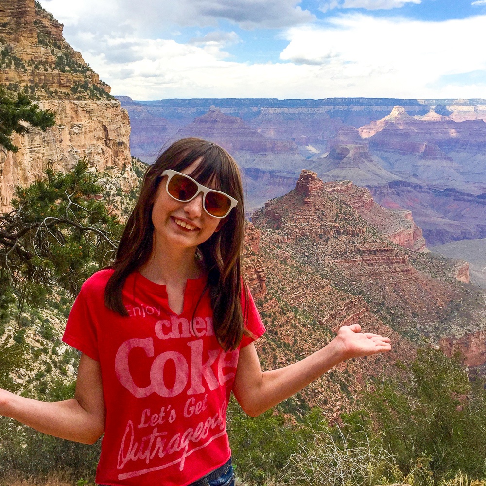 Bright Angel Trail at the Grand Canyon with kids