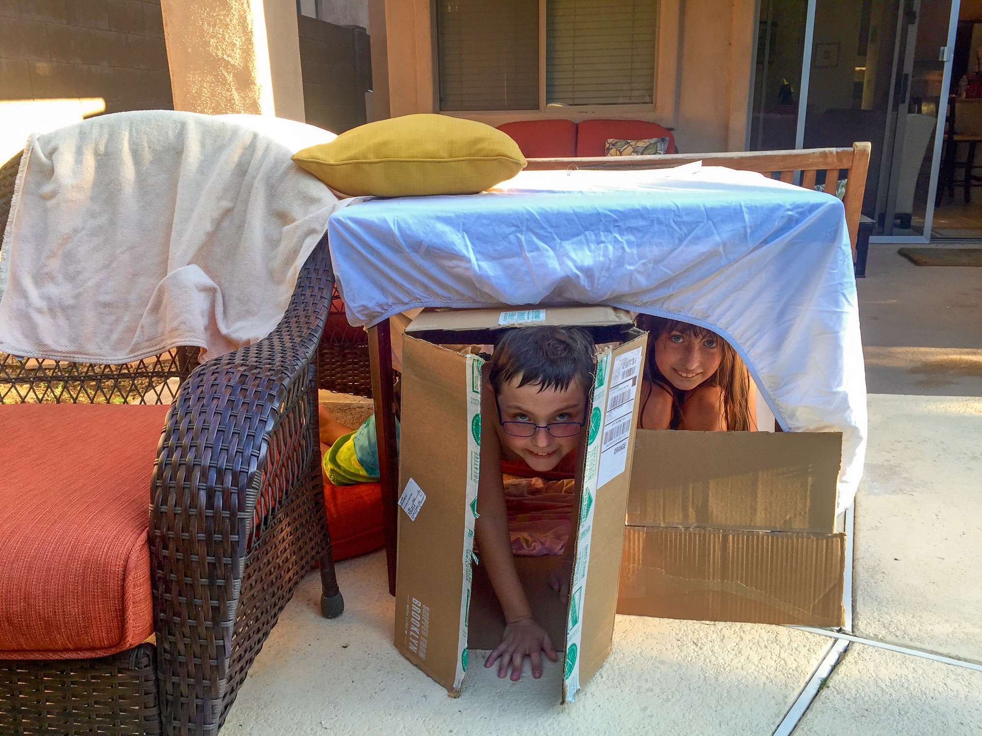 Backyard fort built by kids