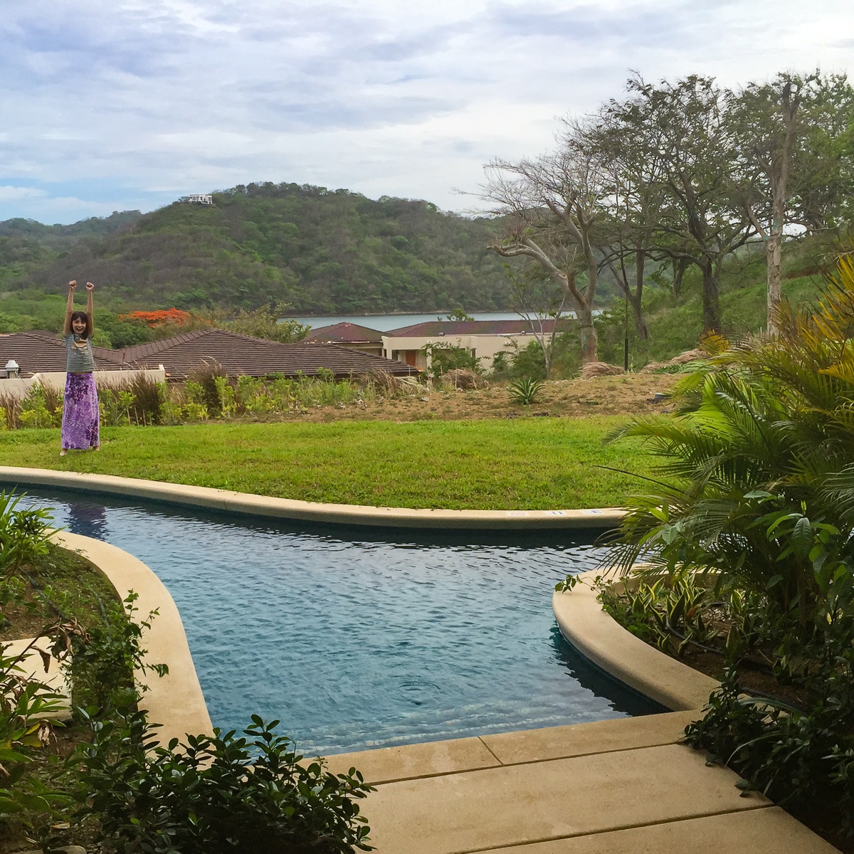 Our room-front pool at Dreams Las Mareas Resort for families