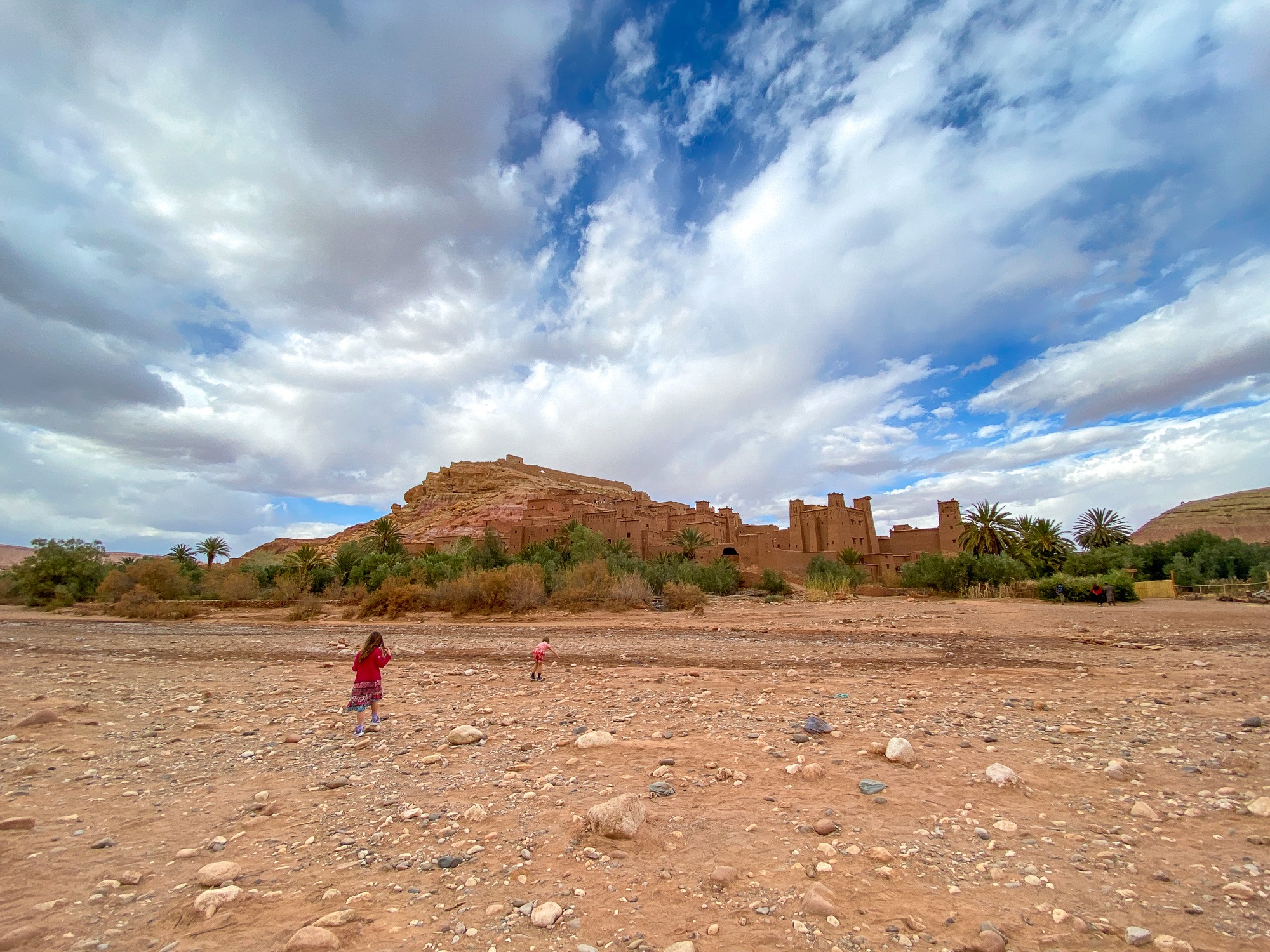 Kids in Morocco at Ait Ben Haddou Village, a UNESCO heritage site