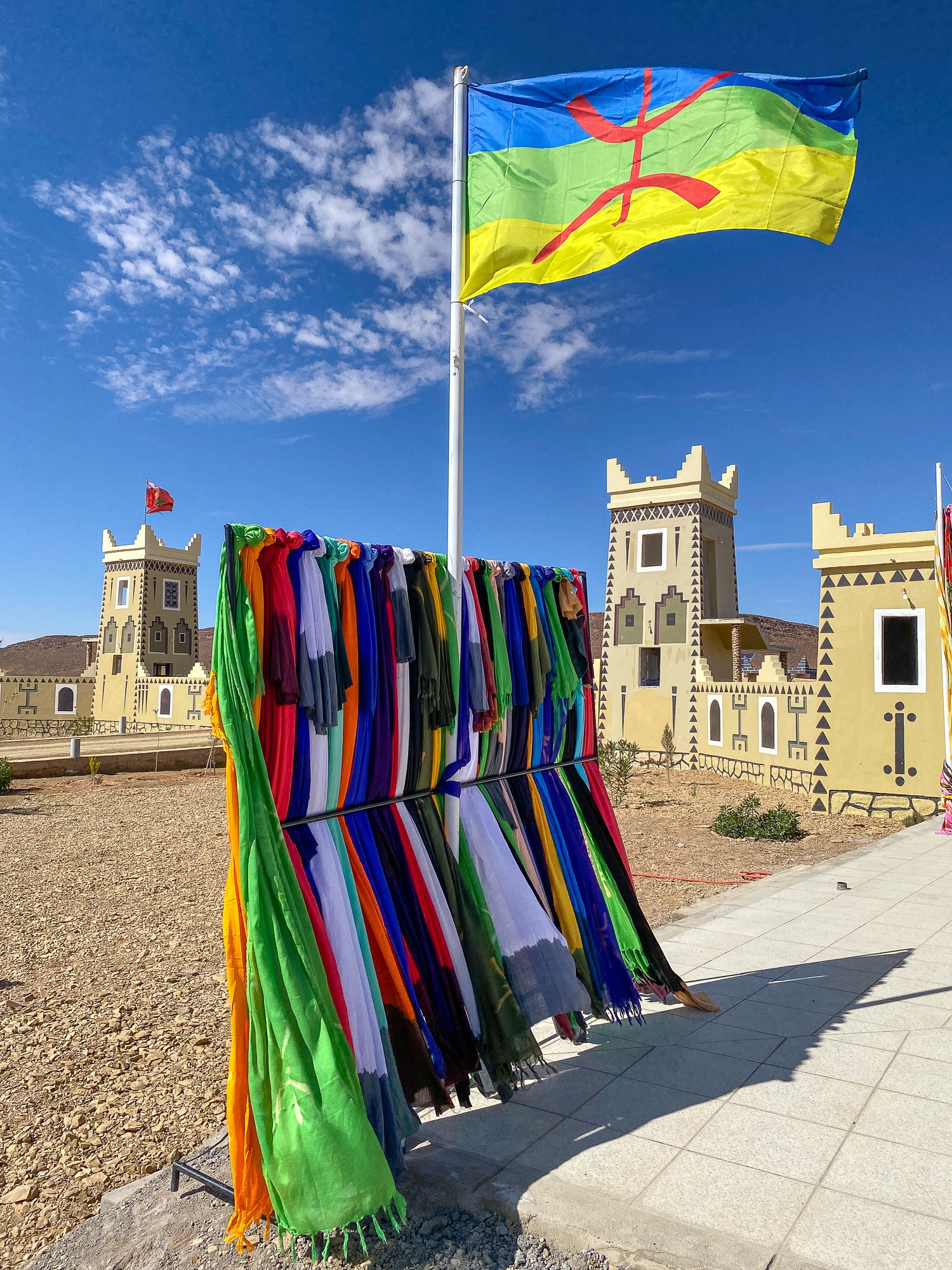 Moroccan scarves for sale on the way to the Sahara Desert