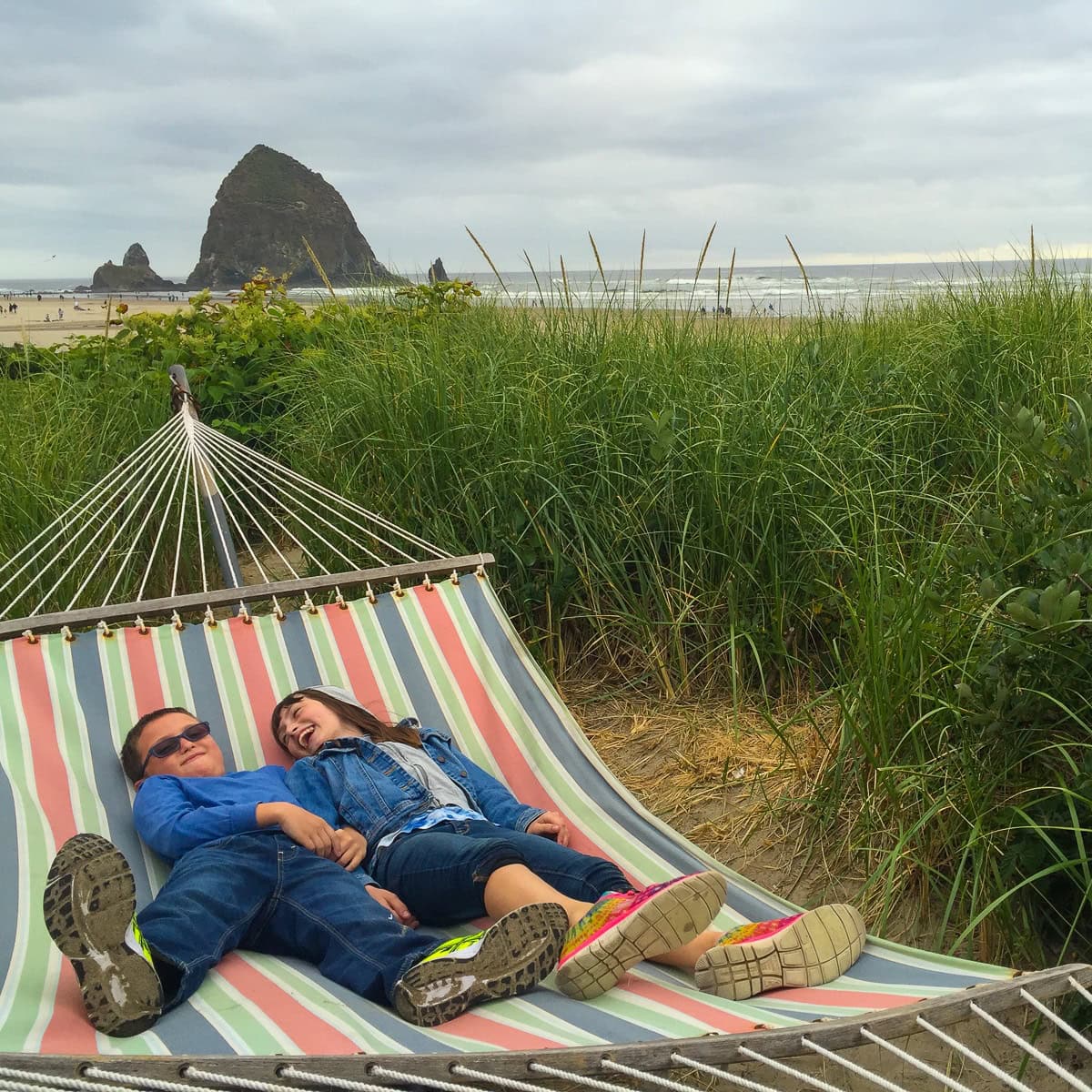 Kids in Cannon Beach, Oregon